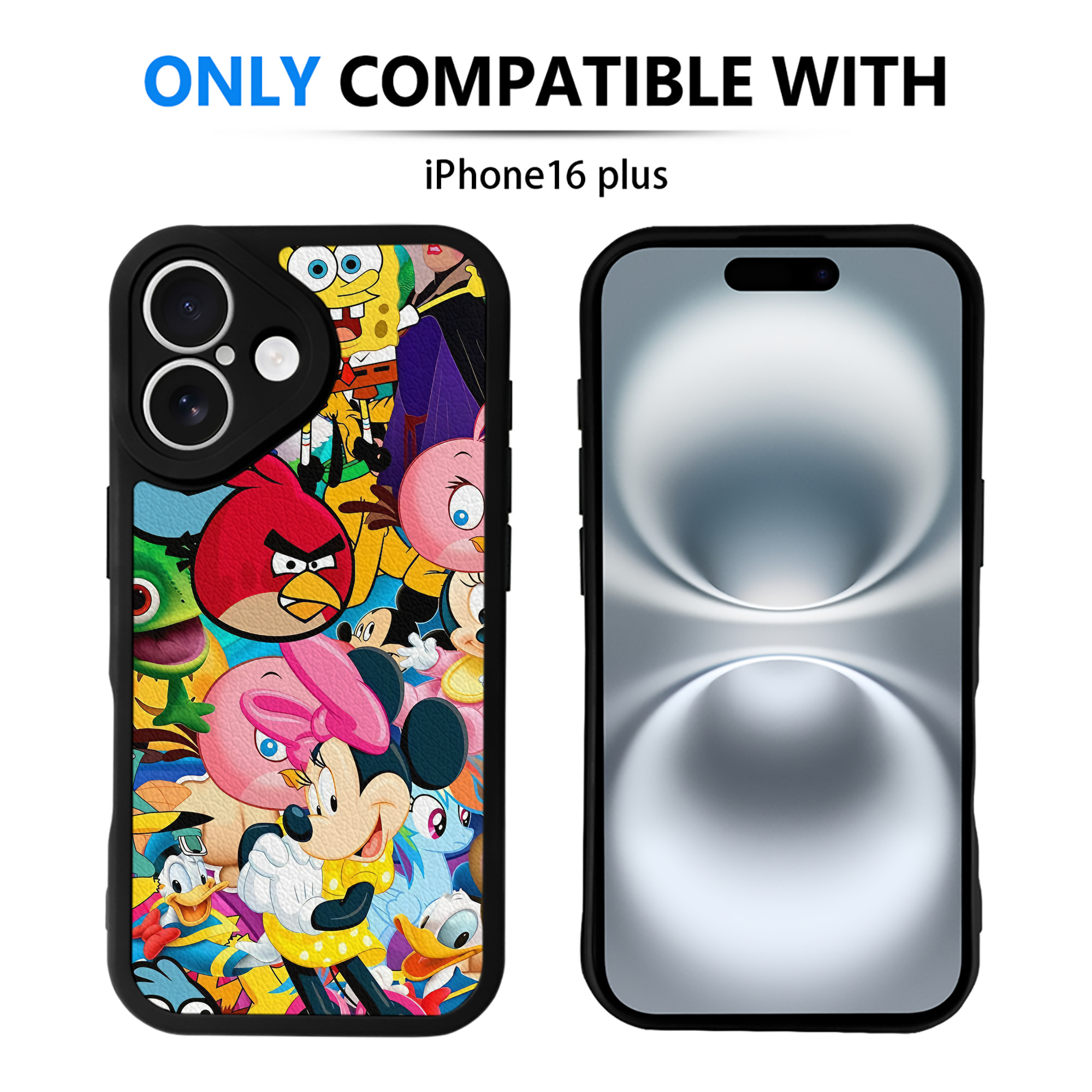 （画像用） Angry Birds アングリーバード 【iPhone 16シリーズ対応】シリコンスマホケース（レザー調） 材質：シリコン